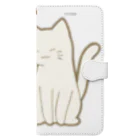 かわいいもののおみせ　いそぎんちゃくの仲良し猫　灰白ハチワレ&白 Book-Style Smartphone Case