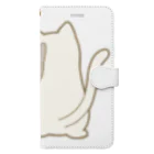 かわいいもののおみせ　いそぎんちゃくの仲良し猫の背中　灰白&白 Book-Style Smartphone Case