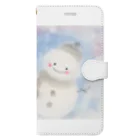 からふるの雪だるま 手帳型スマホケース