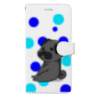 こてんshop.pugのドット黒パグ Book-Style Smartphone Case