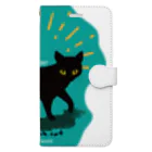 chizuruの黒猫（背景色あり） Book-Style Smartphone Case