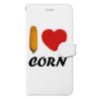 fooooodのI love corn　とうもろこし 手帳型スマホケース