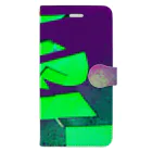 iNvisibleColorsの Full graphic Stencil GREEN 手帳型スマホケース