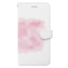 どうぶつの水彩画店のcolor ピンク Book-Style Smartphone Case