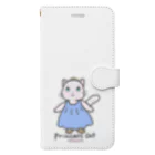 ゆきだるまころころのねこのお姫さま（ブルー） Book-Style Smartphone Case