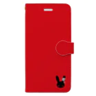 flux flatの包帯うさぎの真っ赤なケース 手帳型スマホケース