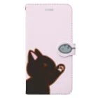 かわいいもののおみせ　いそぎんちゃくのネズミさんにゃー　黒 Book-Style Smartphone Case