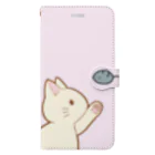 かわいいもののおみせ　いそぎんちゃくのネズミさんにゃー　白 Book-Style Smartphone Case