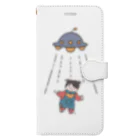 piggyのUFOと女の子(色付) Book-Style Smartphone Case