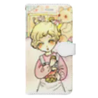 きょこちSHOPのお菓子大好き　おしゃまな女の子ペティ Book-Style Smartphone Case