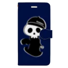 おやじ工房のBaseball skall （スマホケース・紺） Book-Style Smartphone Case