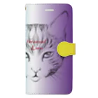 鱗粉館 suzuri別館のpointilism cat Book-Style Smartphone Case