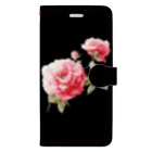 Neo_louloudi(ネオルルディ)の薔薇/Rose black✖️pink Book-Style Smartphone Case