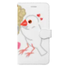 Lily bird（リリーバード）の粟穂をプレゼント 桜&白文鳥 Book-Style Smartphone Case