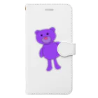 テディベアの紫くま Book-Style Smartphone Case