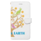 フェザーフレンズの鳥/Peace on Earthツリー Book-Style Smartphone Case