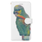 ■マネっぴ■の抜けた尾羽で遊ぶ鳥、キソデボウシインコ Book-Style Smartphone Case