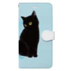 WAMI ARTの青いハートと黒猫2 Book-Style Smartphone Case