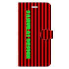 サムライデザインウォレットフォンケースの向日葵×赤黒ストライプ Book-Style Smartphone Case