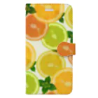 おまめてぃの柑橘系のパターン Book-Style Smartphone Case