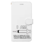 illust_designs_labのワクチン接種済みのイラスト COVID-19 vaccine mRNA 英語文字付き Book-Style Smartphone Case