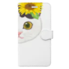 いっぷく堂のねこちゃん（ひまわり） Book-Style Smartphone Case