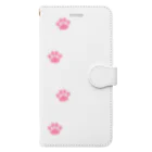 Baby Tigerの猫のあしあと(ピンク・タテ) Book-Style Smartphone Case