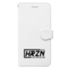 HRZN SUZURIのHRZNブラックバーコードロゴ 手帳型スマホケース