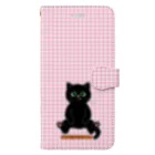 赤石工房(くまごろう屋)の黒猫達とチェック Book-Style Smartphone Case