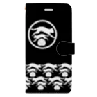杜の魚の青海波ねこ(白・紋有り) Book-Style Smartphone Case