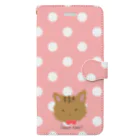 atapyoのもこもこ猫さん(水玉) Book-Style Smartphone Case