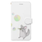 ぴーちゃん(*´꒳`*)のシャボン玉で遊ぶチンチラ Book-Style Smartphone Case