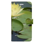 Kazuphotoの黄色のスイレン Yellow waterlily 手帳型スマホケース