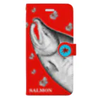 G-HERRINGの鮭！（SALMON；桜；鳥居）（朱）あらゆる生命たちへ感謝をささげます。 Book-Style Smartphone Case