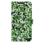 Military Casual LittleJoke のCamo AGR Green アグレッサー迷彩 緑色 サバゲー装備 手帳型スマホケース