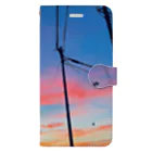 きりとりけずるの田舎の夕景 Book-Style Smartphone Case