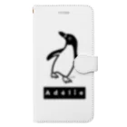 みみはんこ/消しゴムはんこのAdélie Penguin (+logo B) 手帳型スマホケース