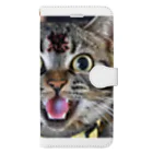 猫ドМさん専用猫グッズのお店　びーにゃんくらぶの怒りのぐぅねえさん Book-Style Smartphone Case