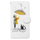 rainのGive hope 手帳型スマホケース