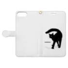 小鳥と映画館の黒猫たんのおちりが堪能出来る権利の付与 黒ロゴ Book-Style Smartphone Case:Opened (outside)