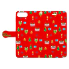 🐸かえるさんと仲間たち🐸のかえるさんのクリスマス（赤） Book-Style Smartphone Case:Opened (outside)