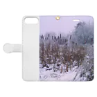 Rei MillerのWinter Landscape, Cattail Book-Style Smartphone Case:Opened (outside)