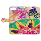 べりはーらのギターとコントラバスと花 Book-Style Smartphone Case:Opened (outside)