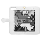 BAD FACTORYの天 BADFACTORY 悪 手帳型スマホケースを開いた場合(外側)