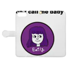 エミリーひとり雑貨部のDon't call me baby 手帳型スマホケースを開いた場合(外側)