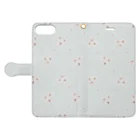 kuroki  miyaの小花柄 ミント Book-Style Smartphone Case:Opened (outside)