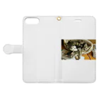 WOOD BELLの子猫達とフェレット Book-Style Smartphone Case:Opened (outside)