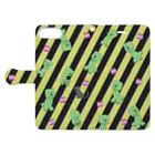 Menmeωのcreeper - black and yellow Book-Style Smartphone Case:Opened (outside)