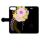 和の色彩 -wa_no_iroiro-の花かんざし01 Book-Style Smartphone Case:Opened (outside)