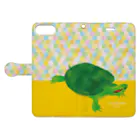 Turtle56tanのLove Turtle TypeB  カラフル Book-Style Smartphone Case:Opened (outside)